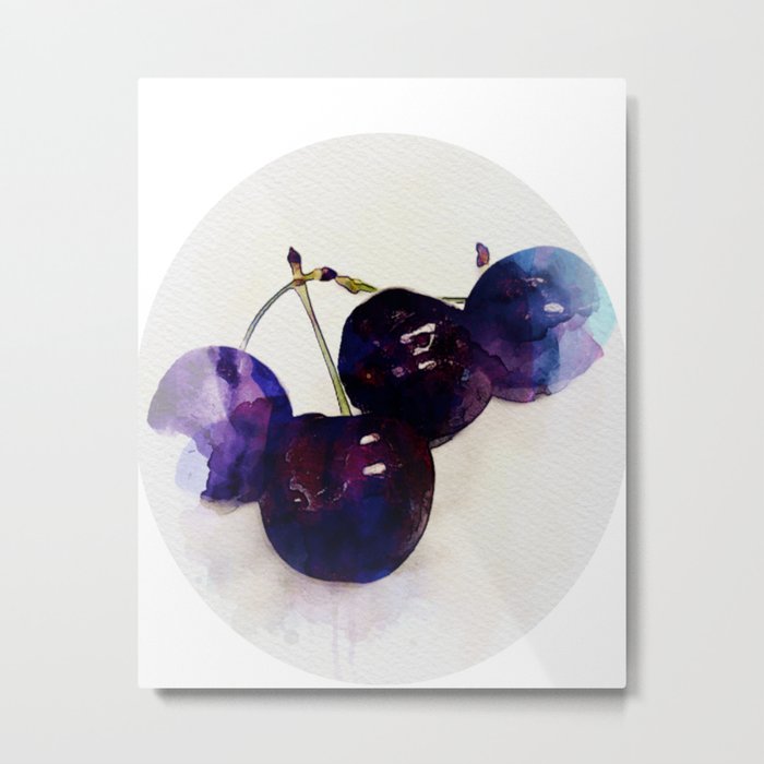 I like cherry - blue fruit Metal Print