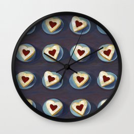 Linzer Cookies Wall Clock | Food, Linzercookies, Pattern, Linzerheart, Heart, Baking, Painting, Raspberry, Sugar, Jelly 