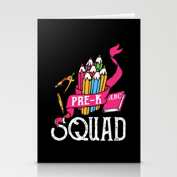 Pre-K Squad Student Back To School Stationery Cards