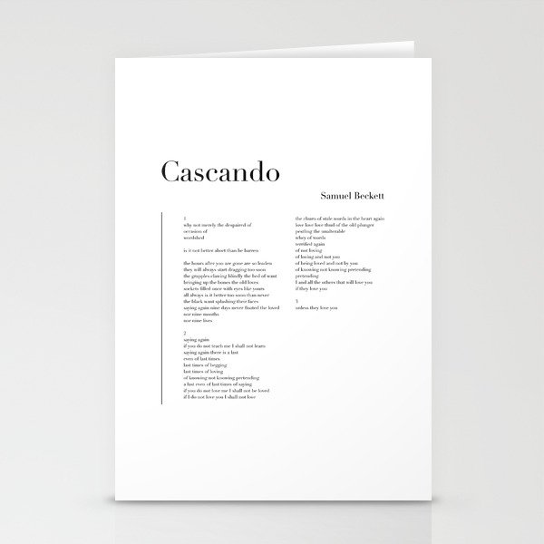 Cascando by Samuel Beckett Stationery Cards