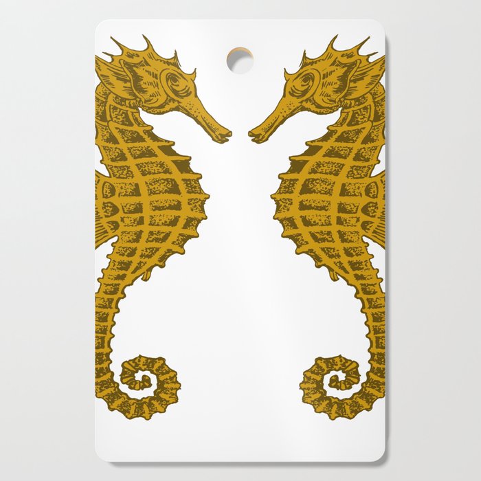 Symmetrical Seahorses Pattern Cutting Board