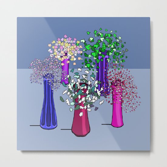Cascade Flowers Metal Print