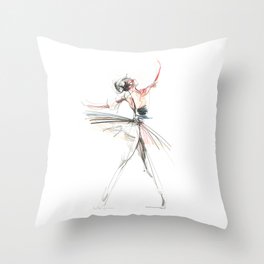 Original Ballet Dance Drawing Throw Pillow