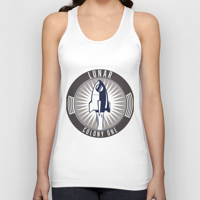 Lunar colony one mission patch. Tank Top