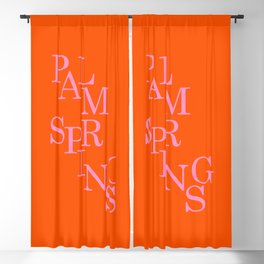 Palm Springs Print Orange And Pink Retro Wall Art Modern Decor Typography Blackout Curtain