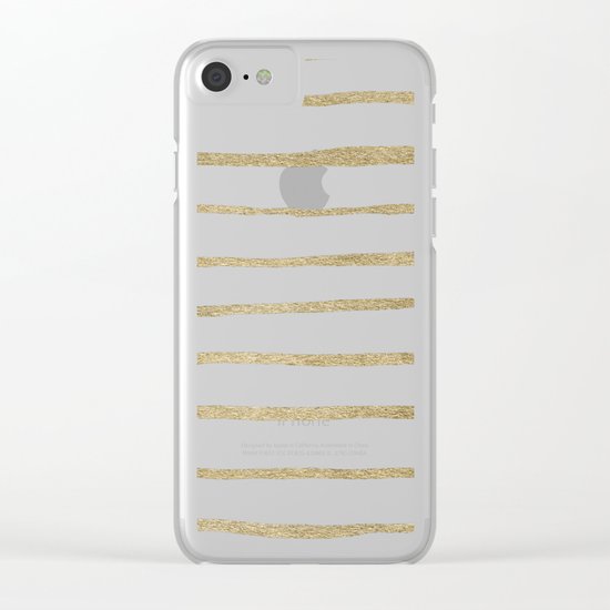 Gold Stripes Clear iPhone Case