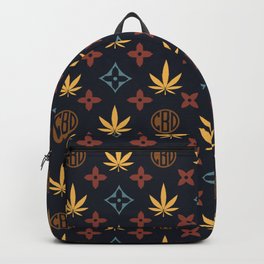Marijuana CBD tile pattern. Digital Illustration background Backpack