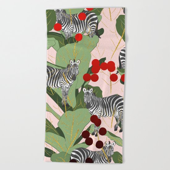 Zebra Harem #society6 #decor #buyart Beach Towel