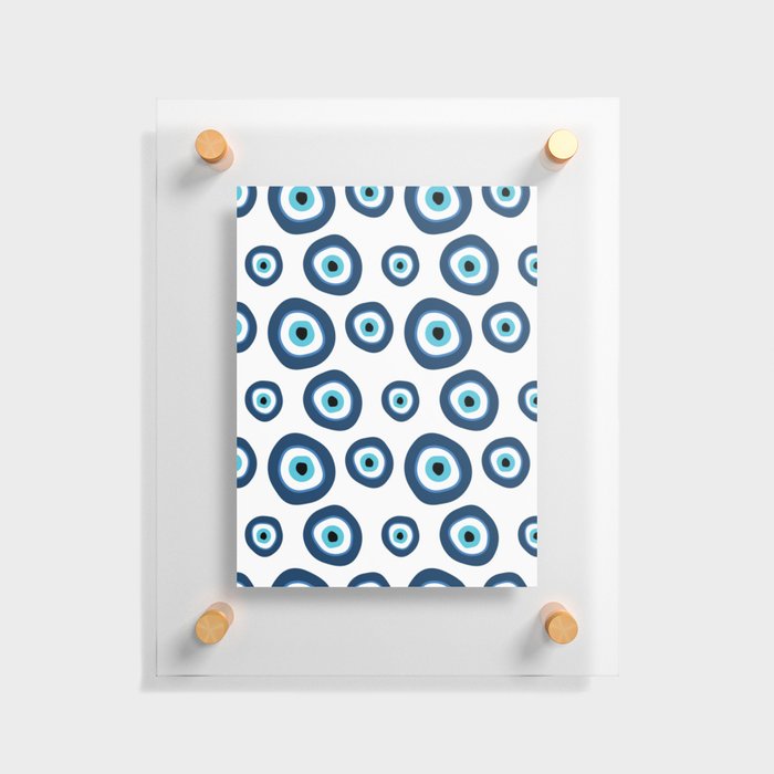 Blue Evil Eye Pattern Floating Acrylic Print