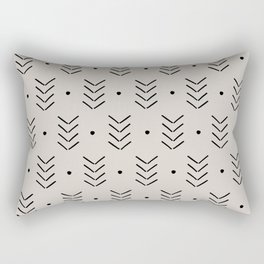 Arrow Lines Geometric Pattern 12 in creamy grey Rectangular Pillow