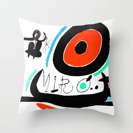 Joan Miro, Joan Miró i Catalunya, 1968 Artwork for Wall Art, Prints, Posters, Tshirts, Men, Women, Youth Throw Pillow