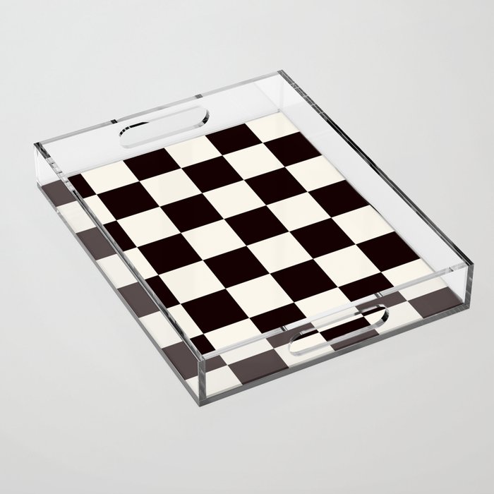 BLACK AND WHITE CHECKERBOARD Acrylic Tray