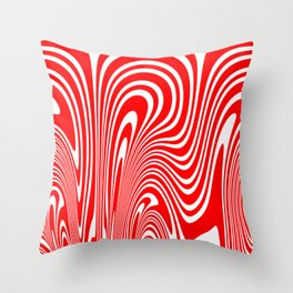 Groovy Psychedelic Swirly Trippy Funky Candy Cane Abstract Digital Art Throw Pillow