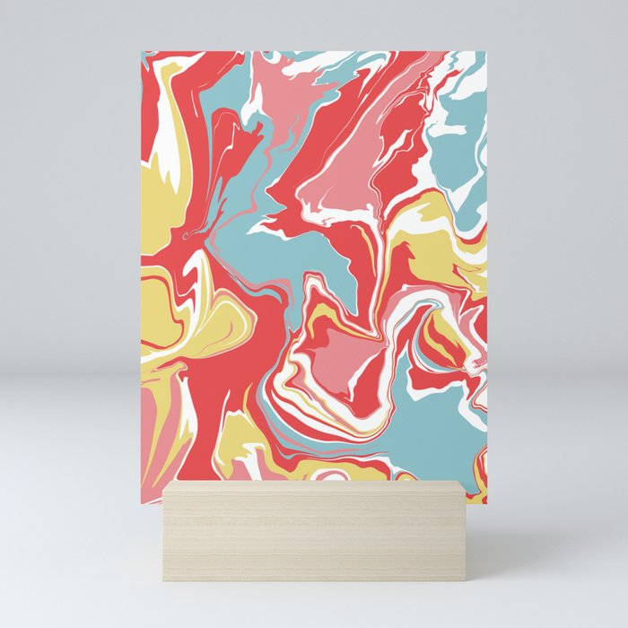 Colourful Swirl Marble Mini Art Print