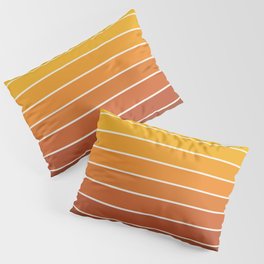 Gradient Arch IX Retro Orange Mid Century Modern Rainbow Pillow Sham