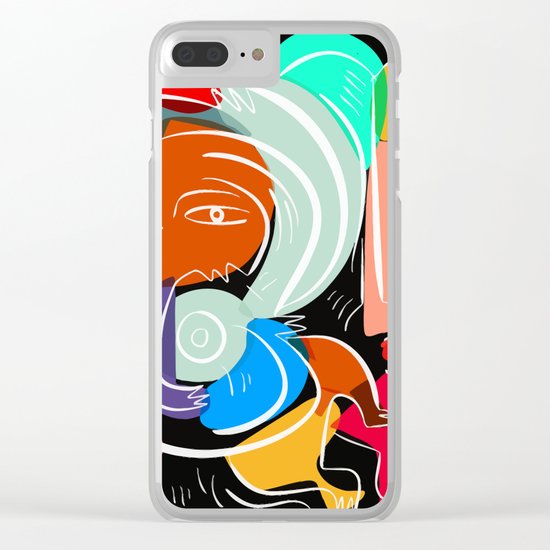 Love your family expressionist cubist street art Clear iPhone Case