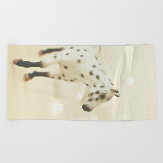 Horse in Winter Beach Towel