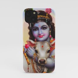 Bal Krishna with his Calf iPhone Case