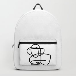 Blind Date Backpack | Lady, Figurative, Blind, Abstract, Lineart, Shape, White, Date, Funny, Minimal 