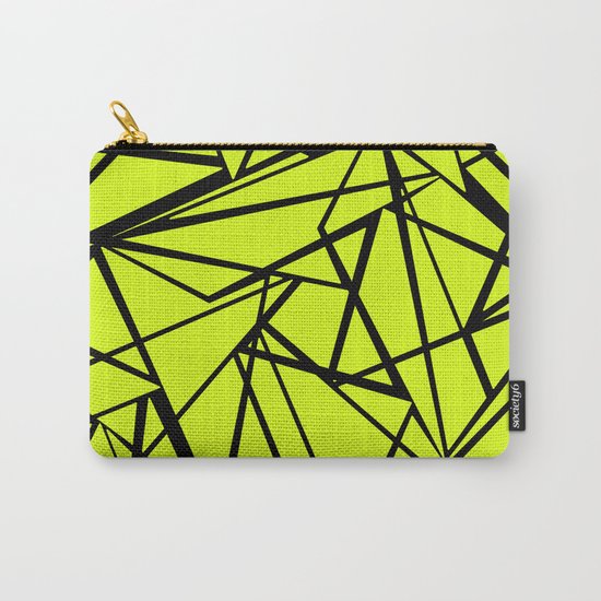 An abstract geometric pattern . Yellow green pattern . Carry-All Pouch