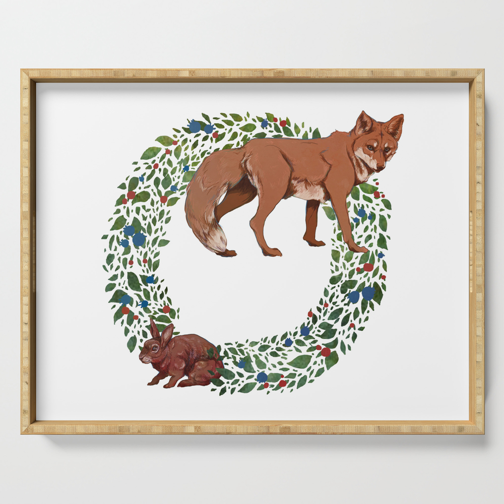 Fox and the Hare Serving Tray by tonkly
