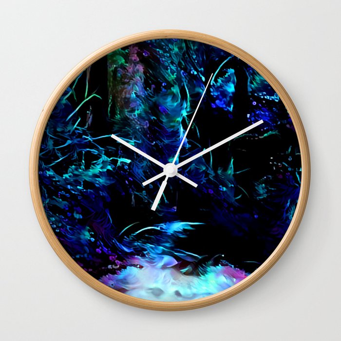 Blacklight Dreams of the Forest Wall Clock