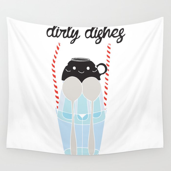 dirty dishes (girl) Wall Tapestry