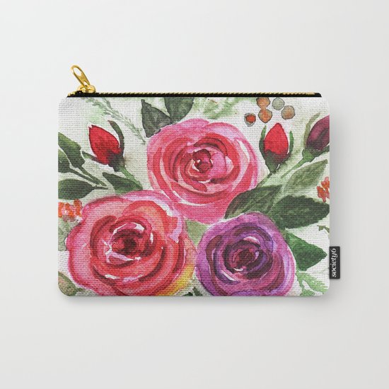 Watercolor floral pattern . Roses. Carry-All Pouch