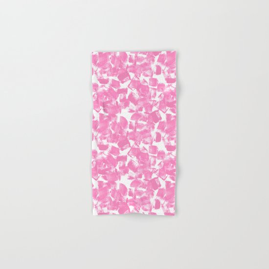 Pink Painter brushstrokes abstract minimal modern dorm college trendy boho painting monochromatic Hand & Bath Towel