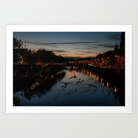 sunset flock Art Print