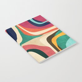 Impossible contour map Notebook | Other, Illustration, Painting, Expressionism, Vector, Colorful, Whimsical, Digital, Vintage, Flow 