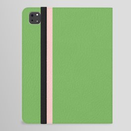 Double Stripe Minimal Lime Green and Pink iPad Folio Case