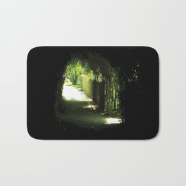 Come away with me Bath Mat | Green, Sunny, Black, Photo, Path, Inside, Black And White, Film, Light, Space 