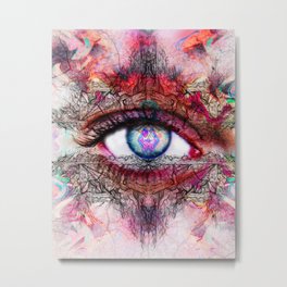 4AM Metal Print | Psychedelic, Graphicdesign, Eyes, Tripping, Trippy, Digital, Pattern, Abstract, Colorful, Electric 