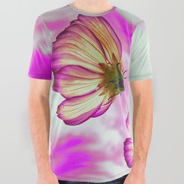 Pink Purple Cosmos Flower Market All Over Graphic Tee