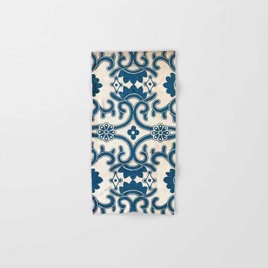 Blue Oriental Vintage Tile 02 Hand & Bath Towel