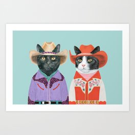 Rodeo Cats Art Print