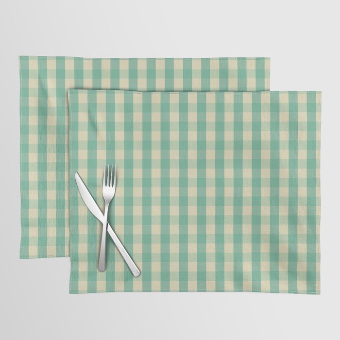 Cute Boho Blue Gingham Cottage Pattern Placemat