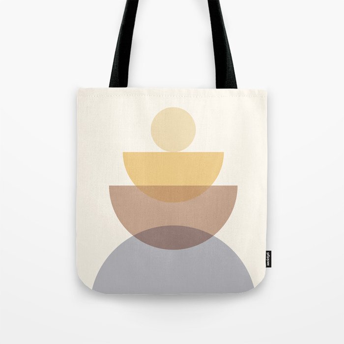 Abstraction Shapes 4 in Neutral Shades (Sun and Moon Phases) Tote Bag