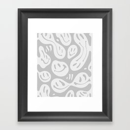 Cool Grey Melted Happiness Framed Art Print