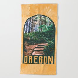 Coastal Forest Oregon Beach Towel