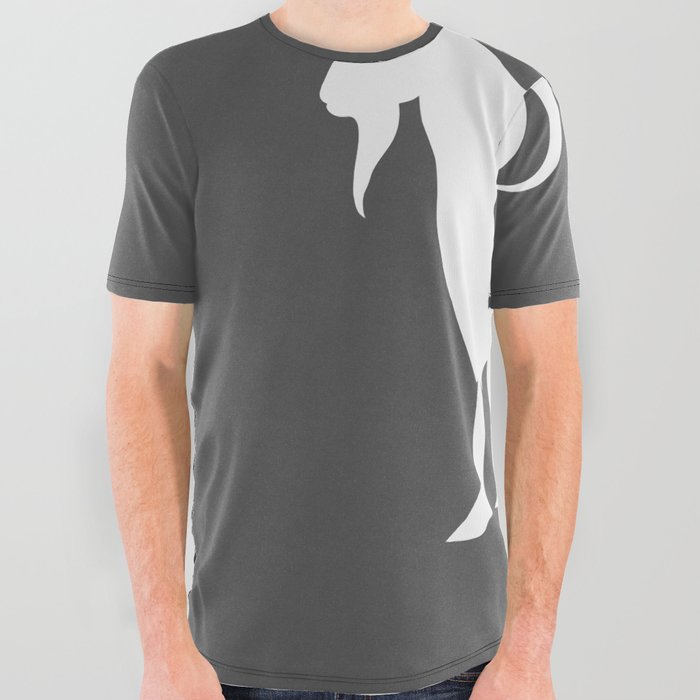 Goat Vector Silhouette Farm Animal  All Over Graphic Tee