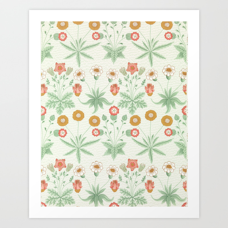 Daisy Block Printed Wallpaper William Morris 1864 Art Print By