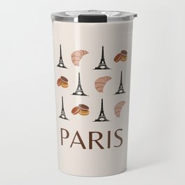 Paris Eiffel Tower Retro Modern Art Decor Boho Terracotta Tones Illustration  Travel Mug