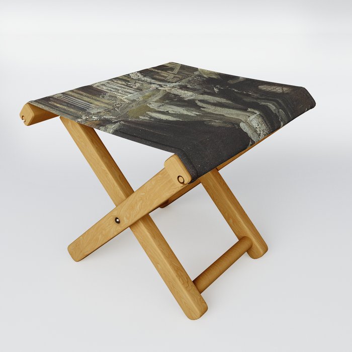 Roman ruins vintage painting Folding Stool