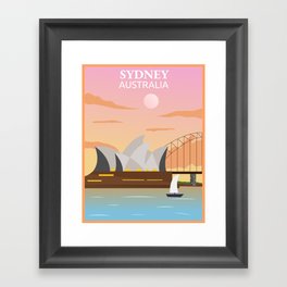 Minimalist Art Vintage Sydney Framed Art Print