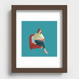 Books and Girls Recessed Framed Print