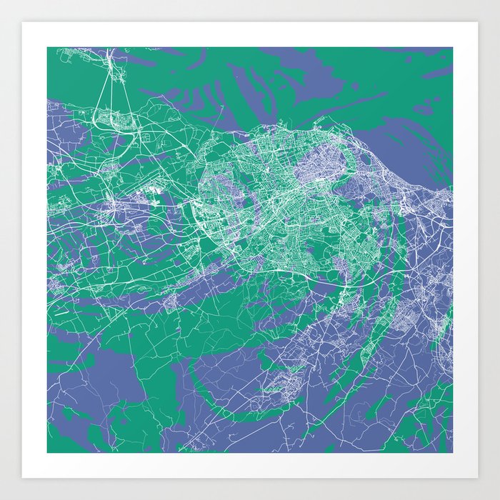 Edinburgh City Map - UK Art Print