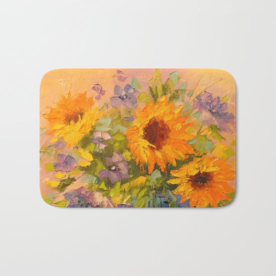 Bouquet of sunflowers Bath Mat