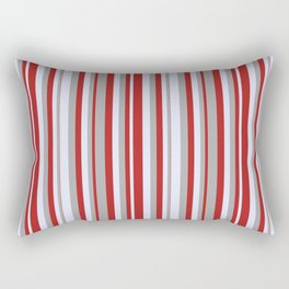 [ Thumbnail: Red, Dark Grey & Lavender Colored Lines Pattern Rectangular Pillow ]